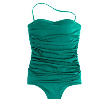 Long torso ruched bandeau tank