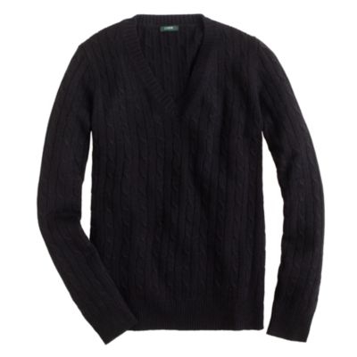 Cambridge cable V-neck sweater
