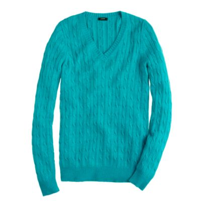 Cambridge cable V-neck sweater