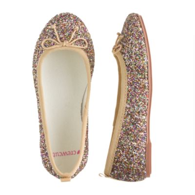 Girls' classic glitter ballet flats