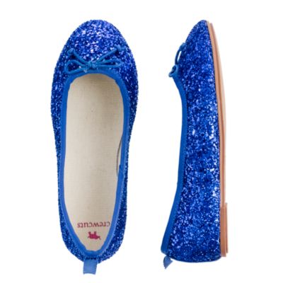 Girls' classic glitter ballet flats