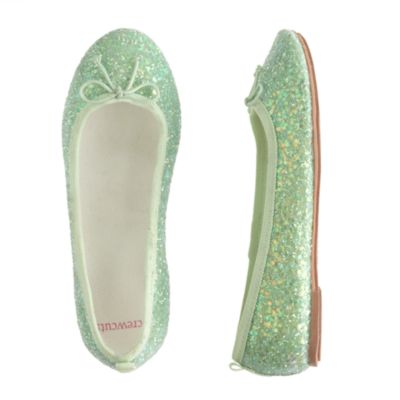 Girls' classic glitter ballet flats