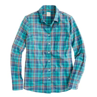 Boy shirt in turquoise plaid