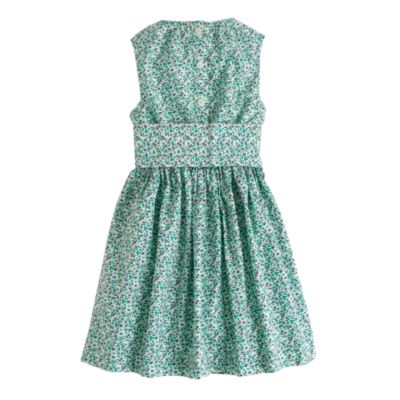 Girls' organdy bow dress in scattered floral