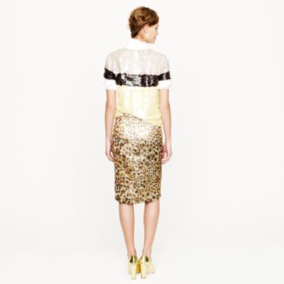 Collection cheetah brocade pencil skirt