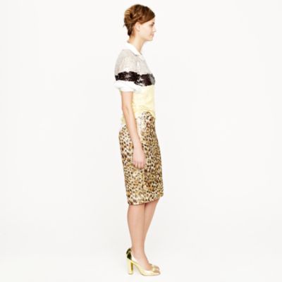 Collection cheetah brocade pencil skirt