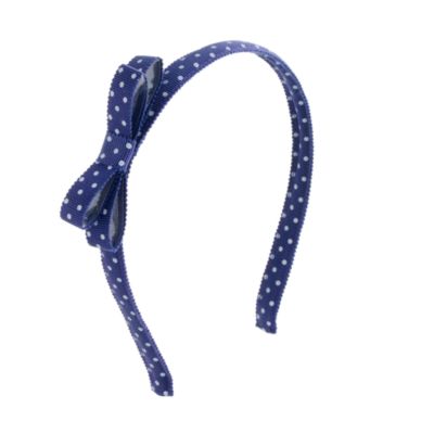 Girls' polka dot bow headband