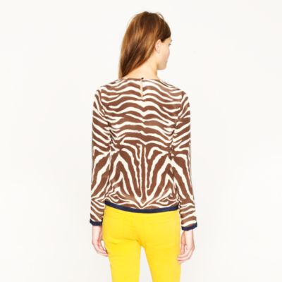 Scoopneck silk top in zebra