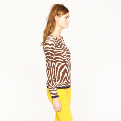 Scoopneck silk top in zebra