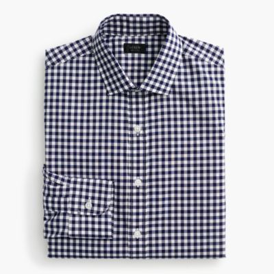 Ludlow spread-collar shirt in medium gingham
