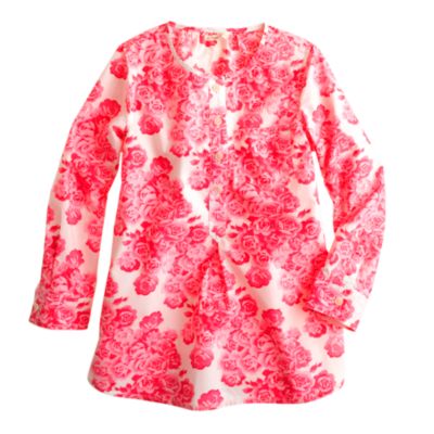 Girls' neon roses tunic