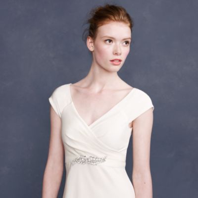 Jeweled feathers grosgrain sash