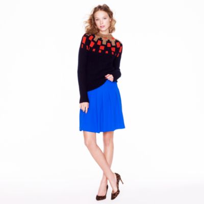 Pleated crepe skirt
