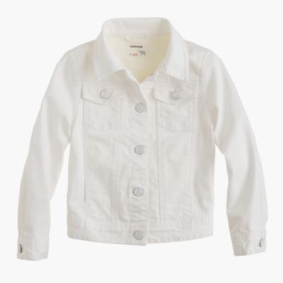 Girls' white denim jacket
