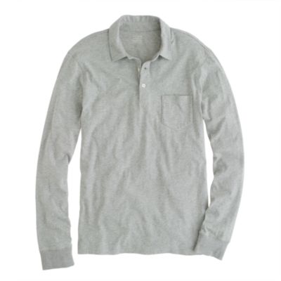 Broken-in long-sleeve pocket polo