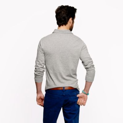 Broken-in long-sleeve pocket polo