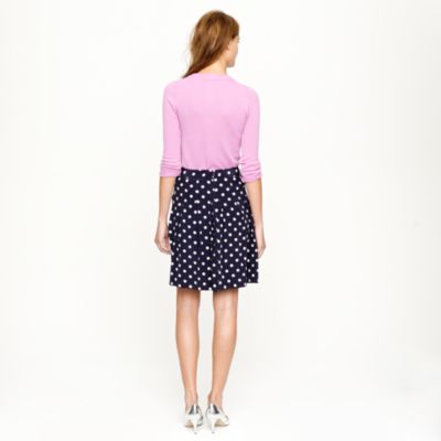 Pleated skirt in polka-dot crepe
