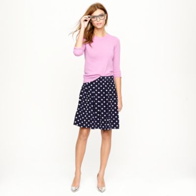 Pleated skirt in polka-dot crepe