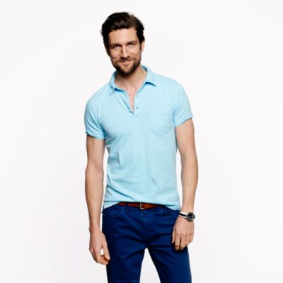 Slim broken-in pocket polo