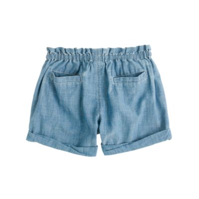 Girls' drawstring chambray short