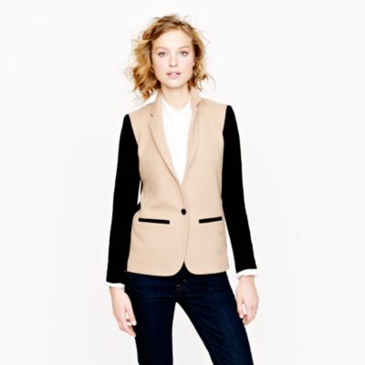Contrast knit blazer