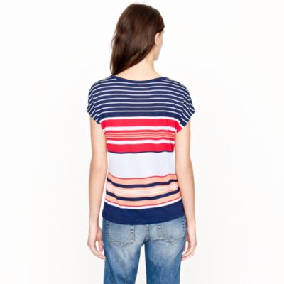 Multistripe dolman-sleeve tee