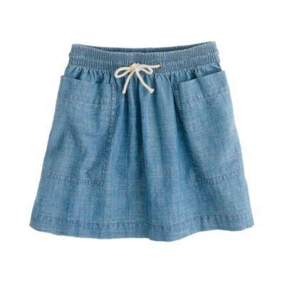 Girls' chambray pocket skirt