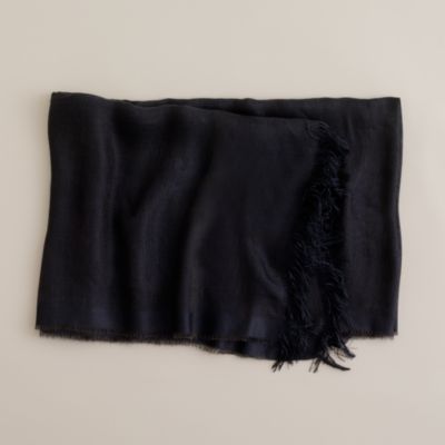 Fringed linen scarf