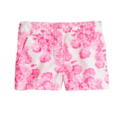 Girls' tea rose print short