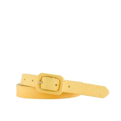 Snakeskin covered-buckle belt