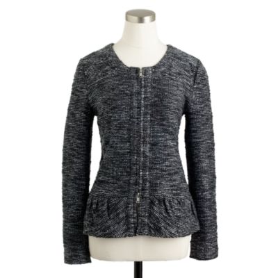 Boucl&eacute; peplum jacket