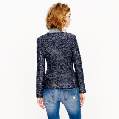 Boucl&eacute; peplum jacket