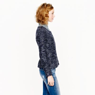 Boucl&eacute; peplum jacket