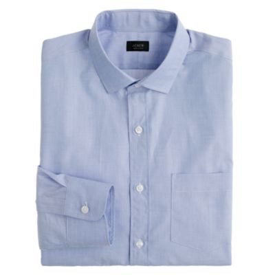 Classic spread-collar end-on-end shirt