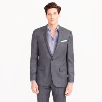 Ludlow suit jacket with double vent in Italian worsted wool