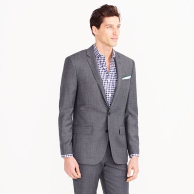 Ludlow suit jacket with double vent in Italian worsted wool