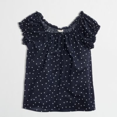 Factory ruffled cap-sleeve tee