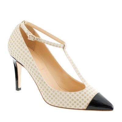 Everly cap toe T-strap pumps