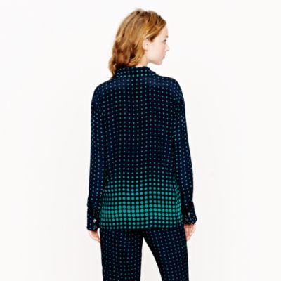 Collection silk sleep shirt in optic-dot