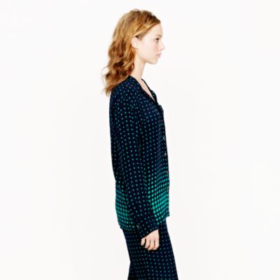 Collection silk sleep shirt in optic-dot