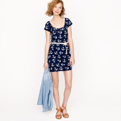 T-shirt dress in dizzy anchors