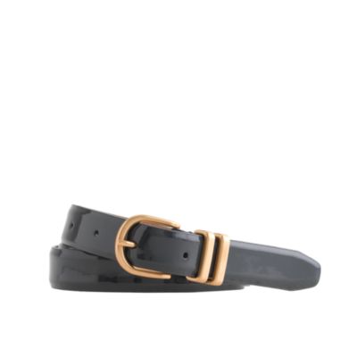 Painted-enamel patent leather belt