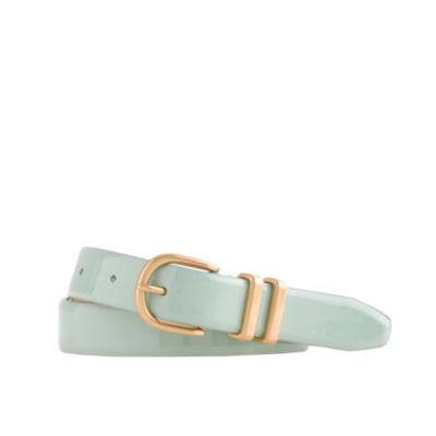 Painted-enamel patent leather belt