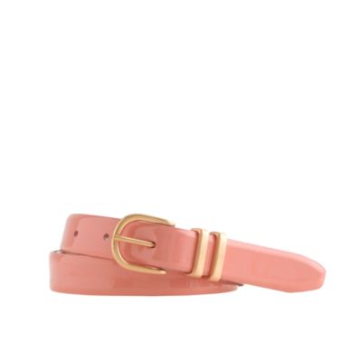 Painted-enamel patent leather belt