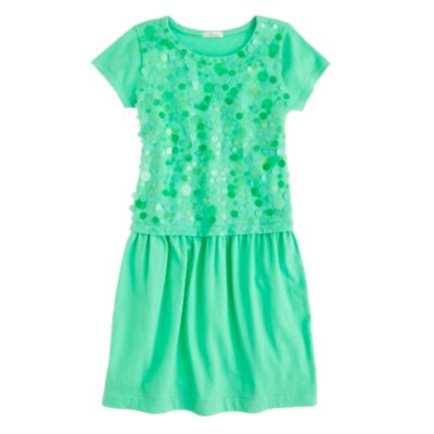 Girls' paillette jersey dress