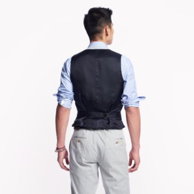Ludlow suit vest in Japanese seersucker
