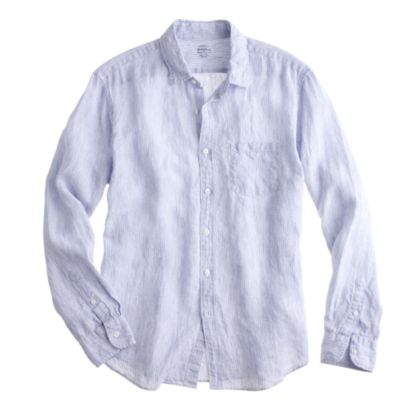 Irish linen shirt in thin stripe