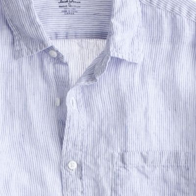 Irish linen shirt in thin stripe