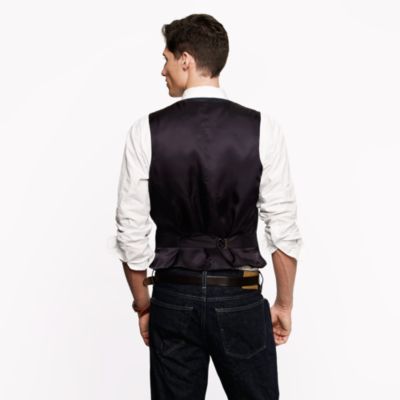 Ludlow vest in herringbone Italian linen