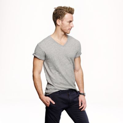 Field knit jasp&eacute; V-neck tee